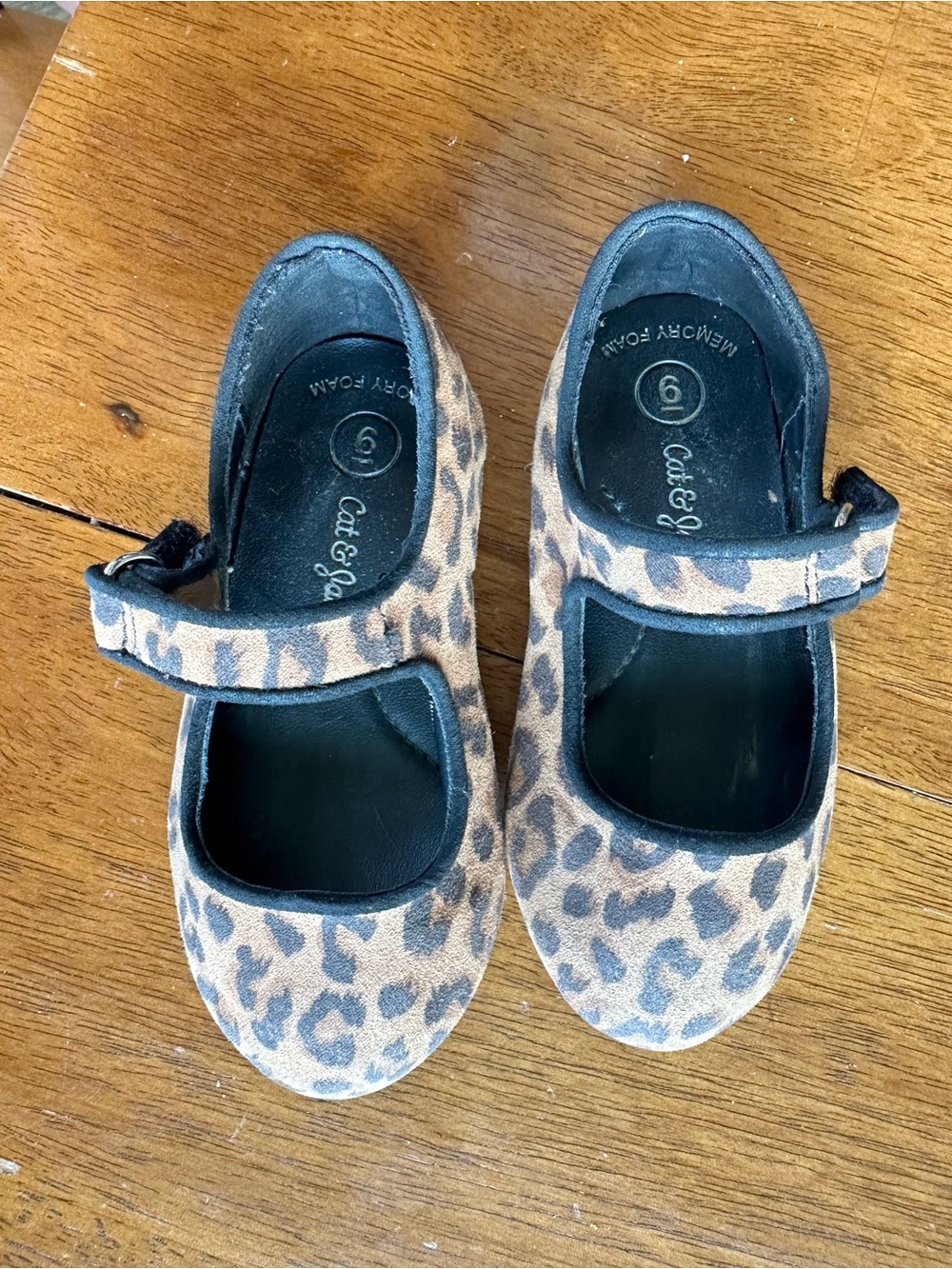 Cat & Jack Kids Leopard Print Mary Janes - Tan and Black